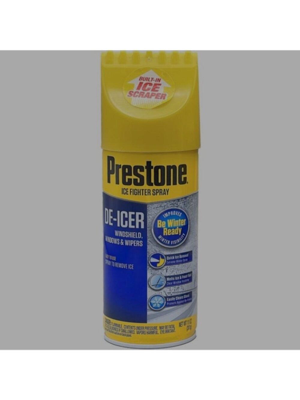 Prestone Windshield De-Icer Aerosol 11 oz Windows Wipers Ice Fighter Spray